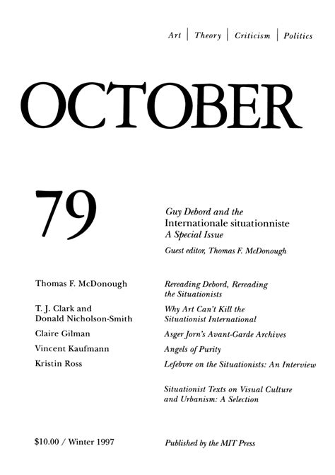 October #79: Guy Debord and the Internationale situationniste | libcom.org