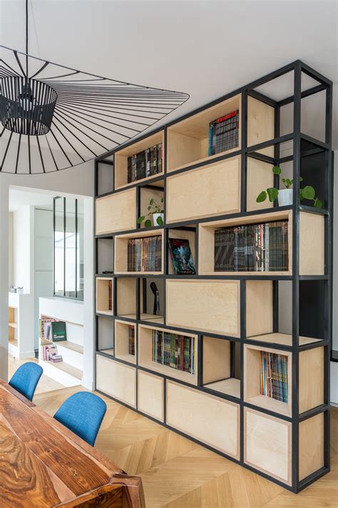 Rénovation complète d'une maison à deux pas de Paris. Bibliothèque sur ...