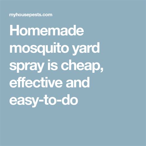 Homemade mosquito yard spray is cheap, effective and easy-to-do Mosquito Yard Spray, Natural ...