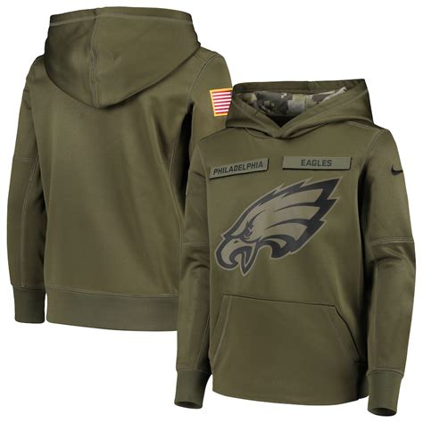 Nike Philadelphia Eagles Youth Green Salute to Service Pullover ...