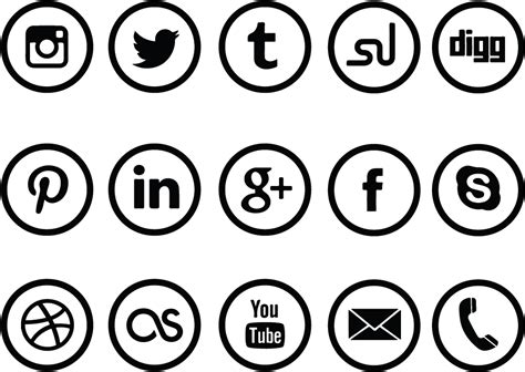 Download Download Circle Social Media Icon Set - Transparent Circle Social Media Icons - Full ...