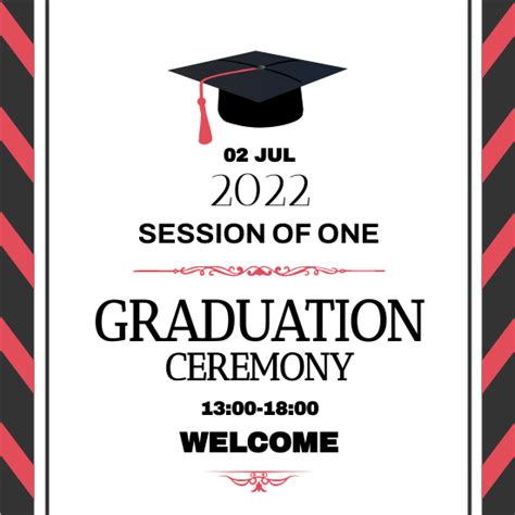 Red And Black Graduation Ceremony Invitation | Invitation Template