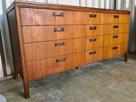 Vintage 12 Drawer Lowboy Dresser by Hickory Furniture Co. | Circa