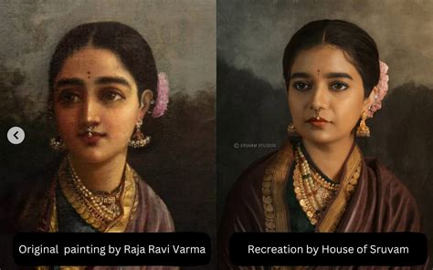 Raja Ravi Varma Paintings Lady With Lamp Original