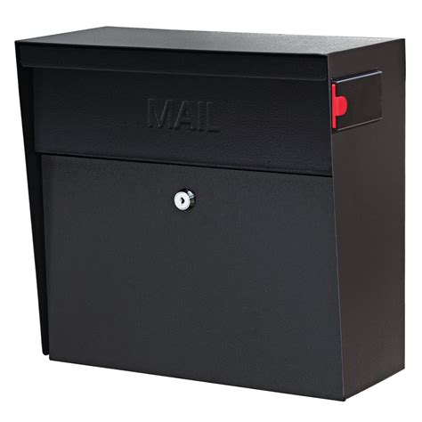 MailBoss 7162 Metro Wall Mount Locking Mailbox - Black GS7162