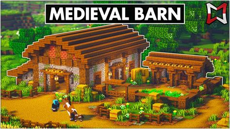 Minecraft Medieval Barn With Animal Stables Tutorial (EASY) - YouTube