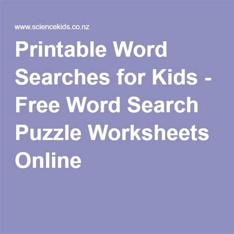 Printable Word Searches for Kids - Free Word Search Puzzle Worksheets Online | Free word search ...