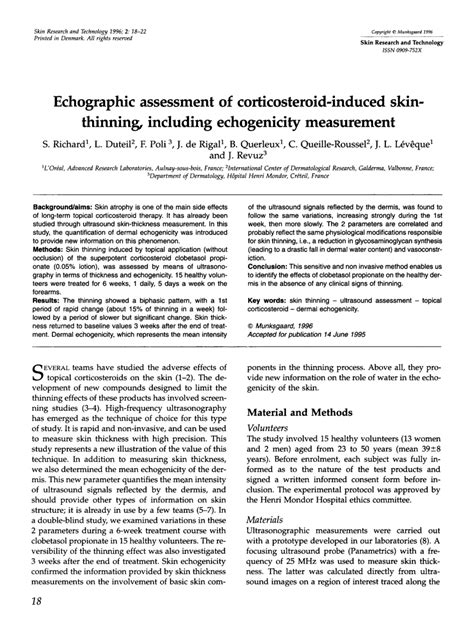 (PDF) Echographic assessment of corticosteroid-induced skin-thinning, including echogenicity ...