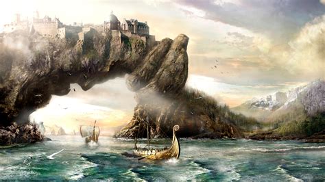 Enchanted City: Epic Fantasy HD Wallpaper