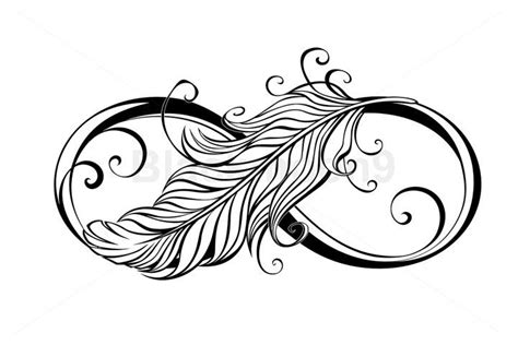 Infinity Symbol with Feather (213201) | Illustrations | Design Bundles ...