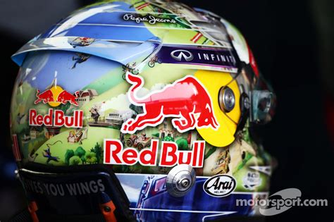 The helmet of Sebastian Vettel, Red Bull Racing at Brazilian GP