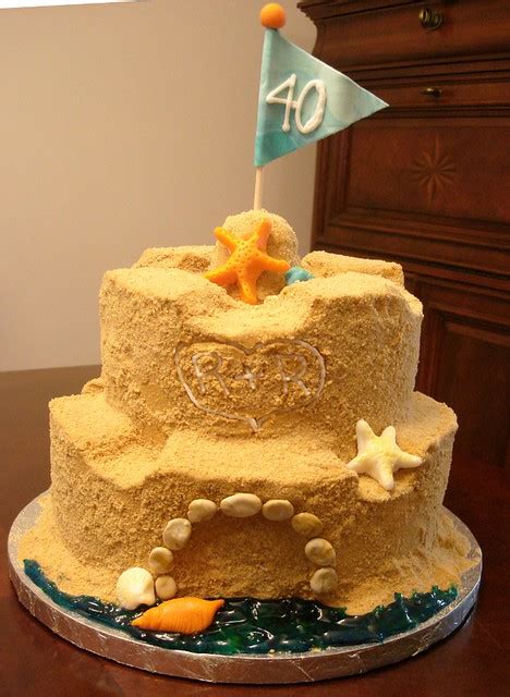 40th Wedding Anniversary cake | This cute sand castle cake w… | Flickr ...