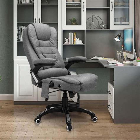 Ergonomic Office Chair with Heated Massage, High Back Fabric Computer ...