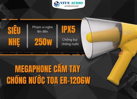 Megaphone cầm tay chống nước TOA ER-1206W | Vfun Audio
