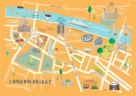 Team London Bridge - Livi Gosling Illustration | London bridge map, London bridge, London