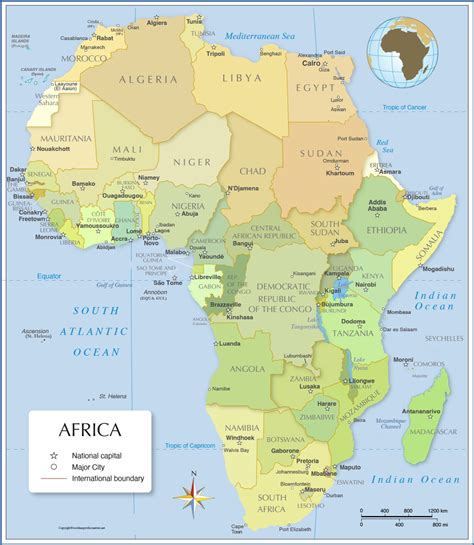 4 Free Political Map Of Africa With Country Names In PDF