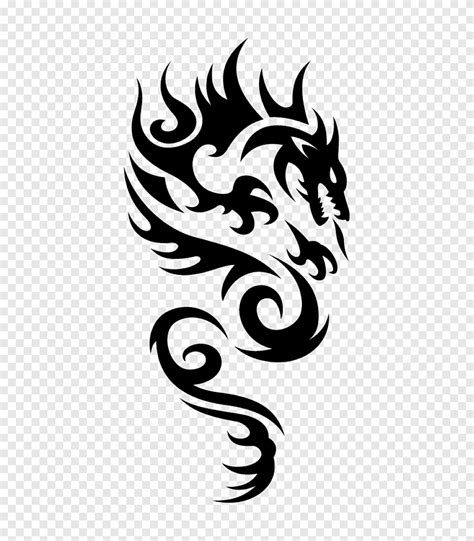 Tattoo removal Dragon Body art, tribal, dragon, monochrome png | PNGEgg