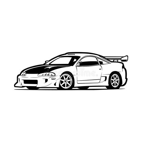 Japanese Sport Car Silhouette Vector Art Isolated. JDM Car Vector Art Stock Vector ...