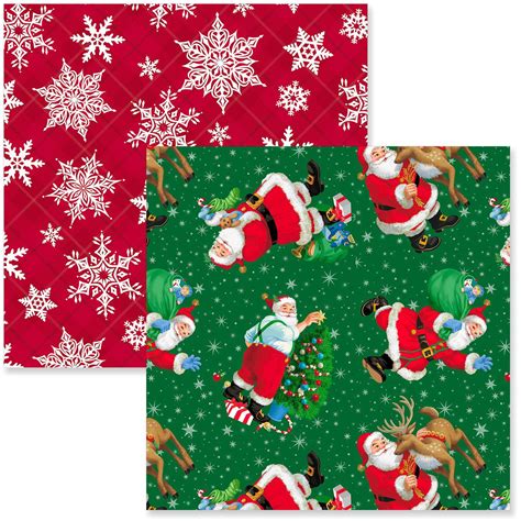 Santa Claus/Snowflakes Christmas Wrapping Paper Rolls, Pack of 2 - Wrapping Paper - Hallmark