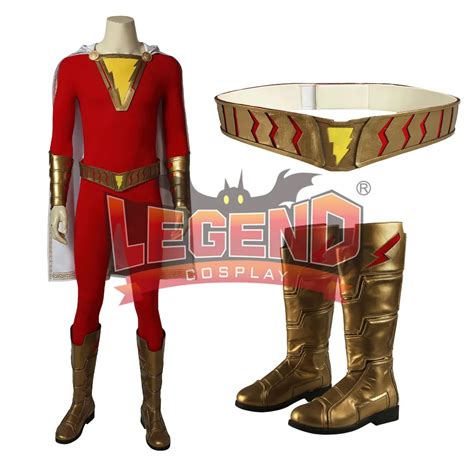 Movie Shazam! Cosplay Costume Custom Made Superhero Shazam Costume Fancy Jumpsuit-in Movie & TV ...