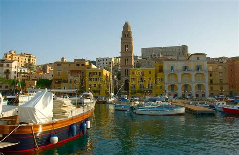 View of Gaeta. (southern Italy) from the pier showing medieval city, cathedral o , #AD, # ...