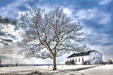 Sandy Hook Gateway National Recreation Area chapel in snow Photograph by Geraldine Scull - Fine ...