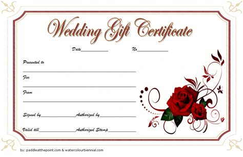 14+ Free Printable Wedding Gift Certificate Templates