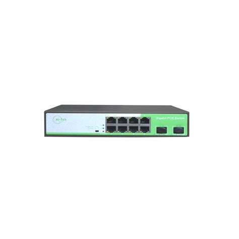 Ai-Tek 8 Port 10/100/1000M POE Switch + 2 Uplink SFP Ports | Virtual ...