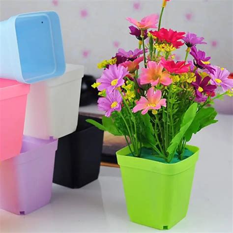 Wholesale 10 sets Mini Square Plastic Raw Flower Pot Succulents Fleshy ...