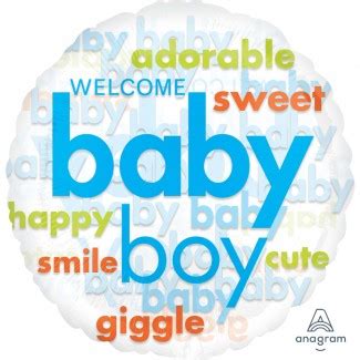 Baby Boy Word Cloud Balloon 18 Inch | LebanonGiftsOnline