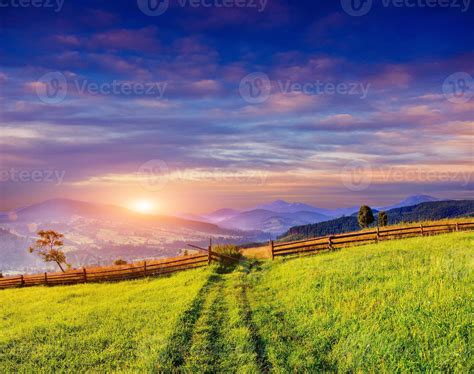 Mountain summer landscape. High grass and cloudy sky 6695905 Stock ...