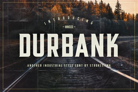 A retro industrial style font for your awesome next project!. This font created for straight ...