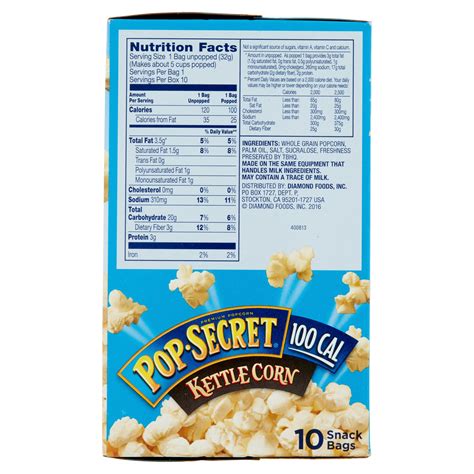 Microwave Kettle Corn Nutrition Facts | Besto Blog