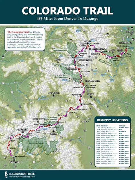 Colorado Trail Map Poster