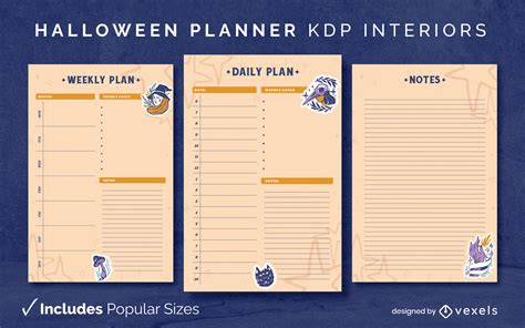 Halloween Witches Planner Journal Template KDP Interior Design Vector Download