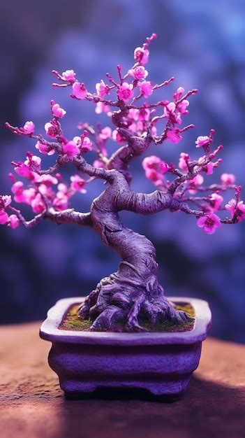 Premium AI Image | Bonsai cherry blossom flower wallpaper AI Generated