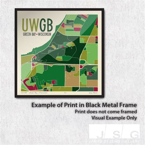 UWGB Green Bay Wisconsin University Campus Art Map Print by | Etsy