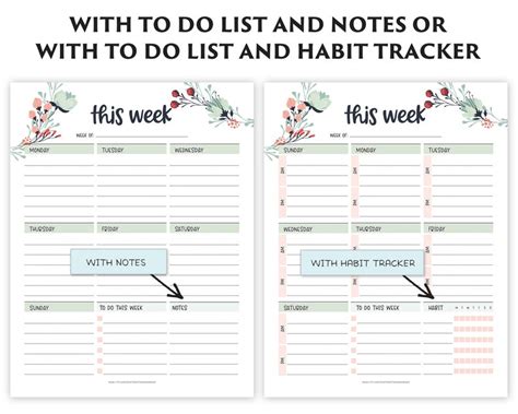 Weekly Planner Printable Productivity Planner Work Planner - Etsy