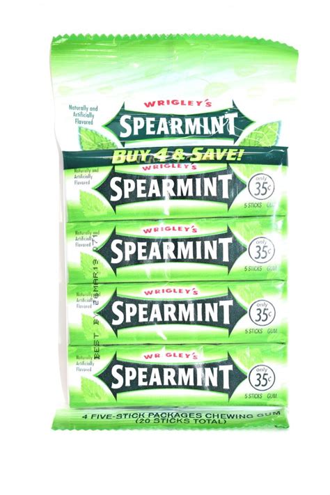 Wrigley's Spearmint Flavored Gum, 20 Sticks | Gum flavors, Gum, Spearmint