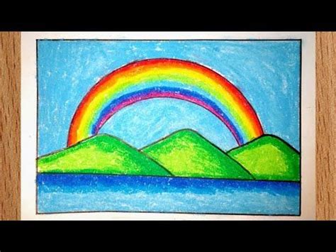 How to draw easy and simple rainbow scenery drawing | Rainbow drawing ...