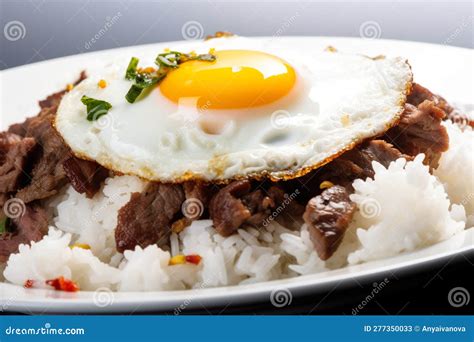 Tapsilog - a Breakfast Dish of Beef, Garlic Rice, Fried Egg, Generative AI Image. Philippines ...