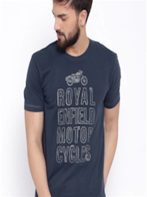 Buy Royal Enfield Men Navy Printed Round Neck T Shirt - Tshirts for Men ...