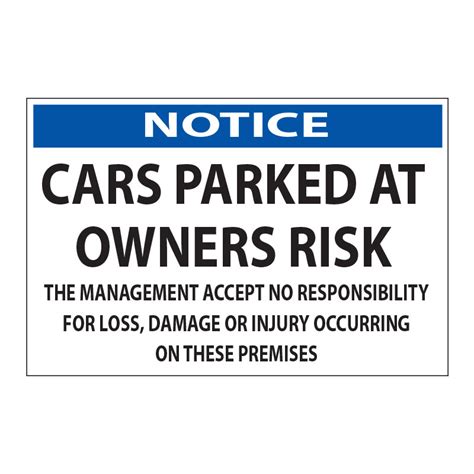 Car Park Disclaimer - Smart Art Signs