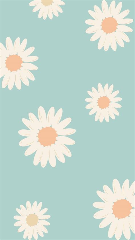 Download Daisy Pattern On A Blue Background Wallpaper | Wallpapers.com