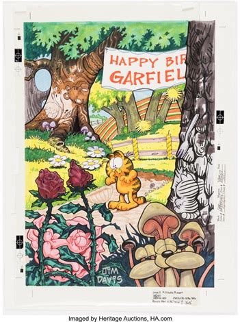 Jim Davis Studio Garfield Illustration Original Art 1987 by Paws Inc ...