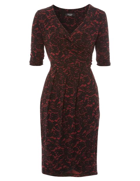 George at Asda Moda Lace Print Dress - Curvy Wordy