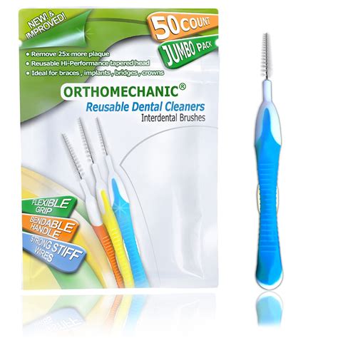 50 Brushes - Reusable Interdental Cleaners Brushes Floss Cleaners By ...