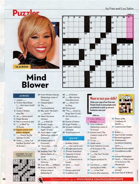 Printable People Magazine Crossword Puzzles - Printable Crossword Puzzles