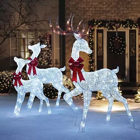 Member's Mark Set Of 3 LED Twinkling Crystal Iced Deer Family - Sam's Club