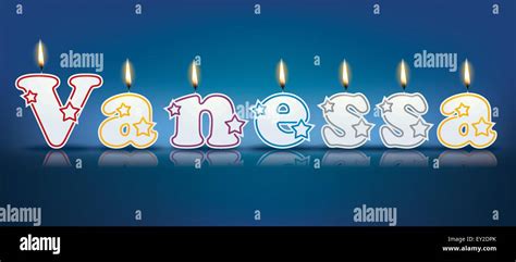 VANESSA written with burning candles - vector illustration Stock Vector Image & Art - Alamy